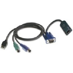 Virtual Media server interface module for VGA video, PS/2 keyboard and mouse, and USB 2.0 virtual media w/ 14 in