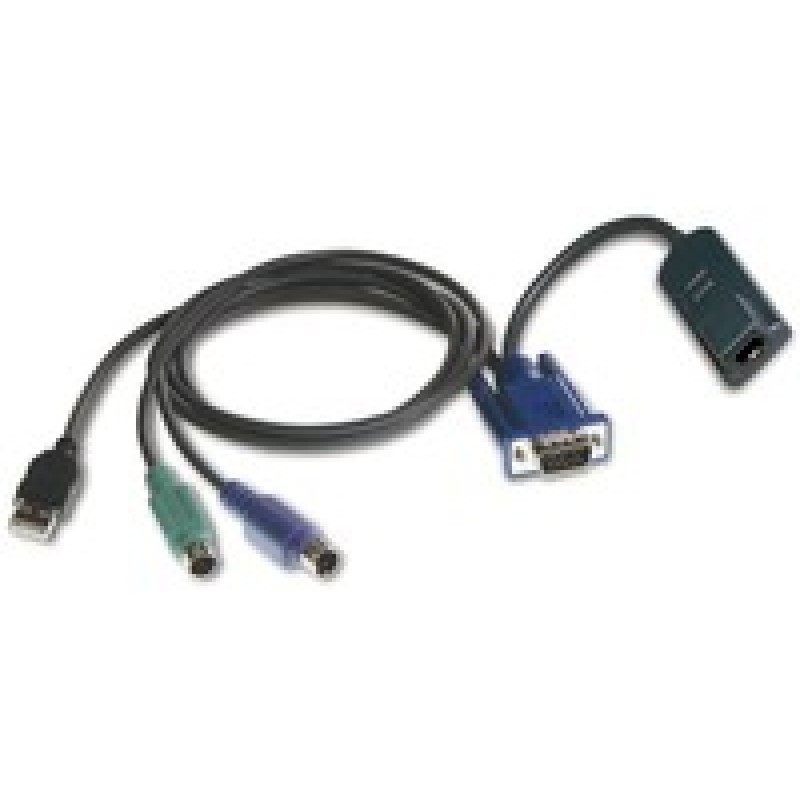 Virtual Media server interface module for VGA video, PS/2 keyboard and mouse, and USB 2.0 virtual media w/ 14 in