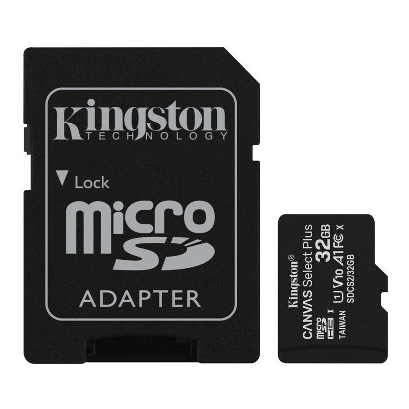 32GB MICROSDHC CANVAS SELECT/100R A1 C10 CARD + SD ADAPTER
