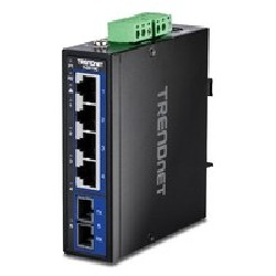 TRENDnet 5-Port Hardened Industrial GB/DIN-Rail Switch W.Multi-Mode