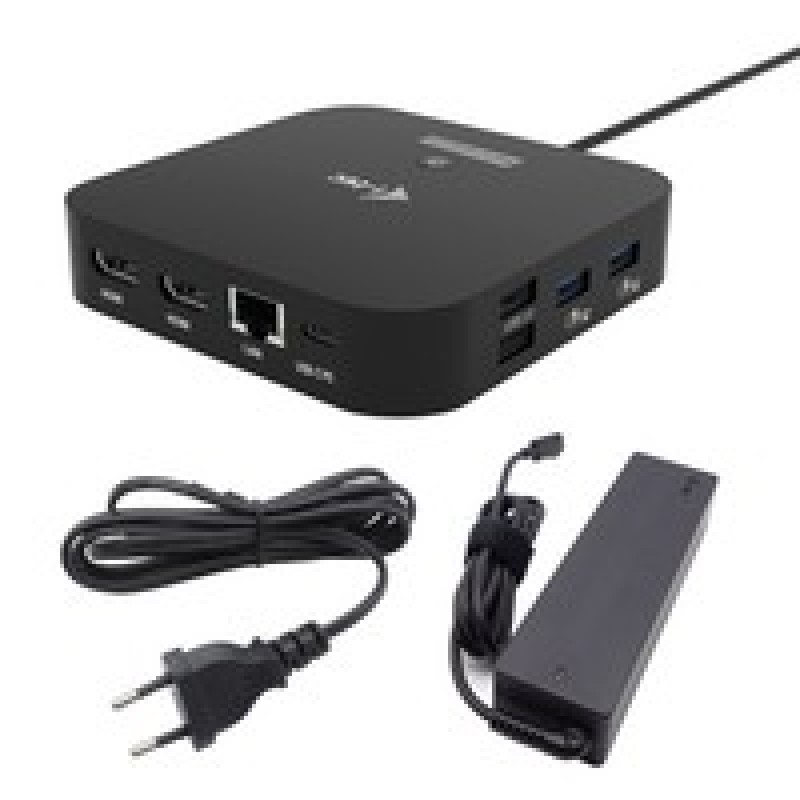 I-Tec USB-C 2X HDMI Dock 100W/PD 100W + I-Tec Charger 100W