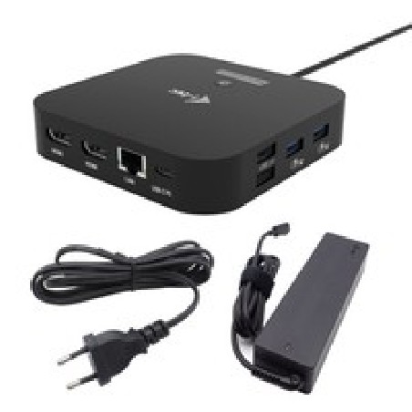 I-Tec USB-C 2X HDMI Dock 100W/PD 100W + I-Tec Charger 100W