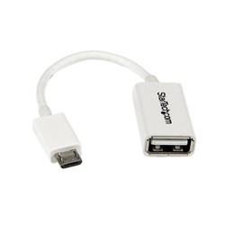 5 WHITE MICRO USB OTG CABLE/.
