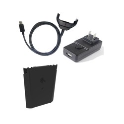 TC51/TC56 EU power kit, includes spare lithium ion Battery (4150 mAh), EU only USB wall charger, and a rugged USB charge cable.