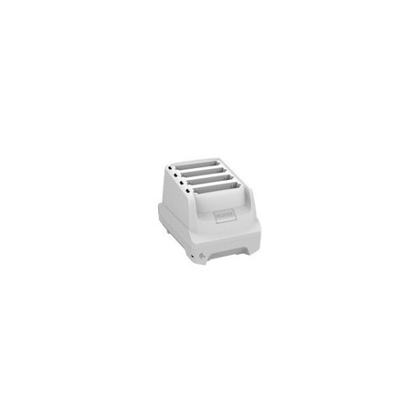 HC2X/HC5X Healthcare white 4-slot battery charger. Power Supply, DC cable and AC line cord sold separately