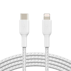 BELKIN USB-C/LIGHTNING CABLE/2M BRAIDED WHITE