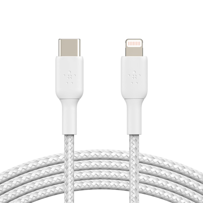 Belkin USB-C/Lightning Cable/2M Braided White
