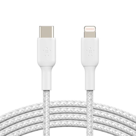 Belkin USB-C/Lightning Cable/2M Braided White