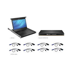 Vertiv LCD,8P KVM, 8 Cables, USB KB-FRA
