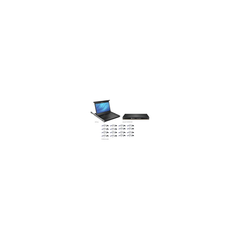 LCD,16P KVM, 16 CABLES, USB KB-FRA