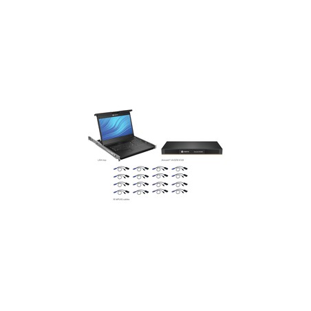 LCD,16P KVM, 16 CABLES, USB KB-FRA