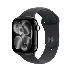 Apple Watch Series 11 GPS 46mm Jet Black Aluminium Case with Black Sport Band - S/M