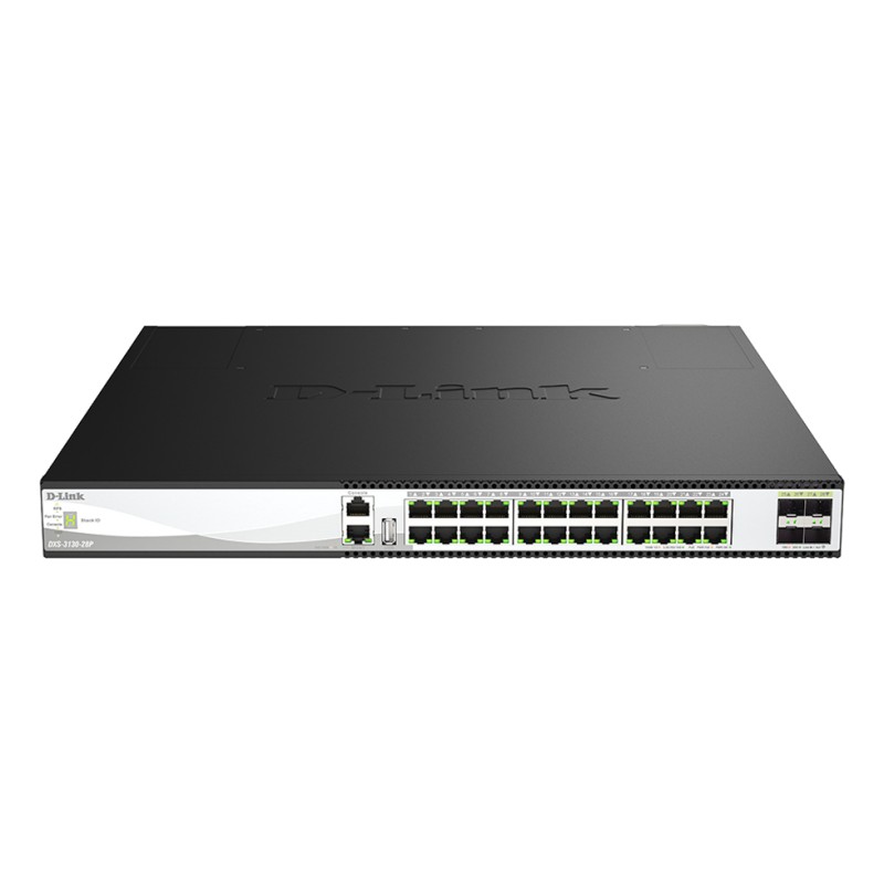 D-Link 28-Port MG PoE Managed Switch/Layer 3 4X 10/25G SFP28-Ports