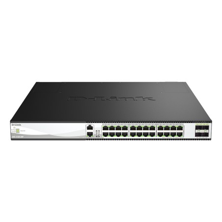 D-Link 28-Port MG PoE Managed Switch/Layer 3 4X 10/25G SFP28-Ports
