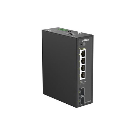 D-Link 6-Port 1G Industrial PoE Switch/Smart Managed 2X SFP DIN Rail