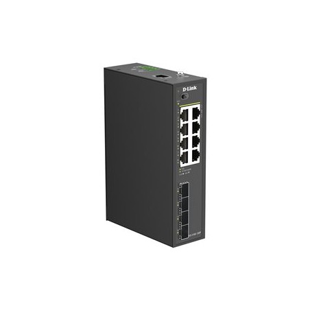12-PORT 1G INDUSTRIAL POE SWITC/SMART MANAGED 4X SFP DIN RAIL DIS210G12UP