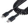 Startech USB C TO Lightning Cable - 1M/(3.3FT) Coiled Cable Black