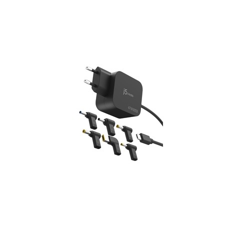 J5Create 67W GaN PD USB-C Mini Charger/6 Types OF DC Connector