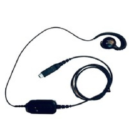 USB-C Wired Headset for PTT + VoIP w/ rotating ear piece for right/left ear wearing. Includes built-in PTT button and volume