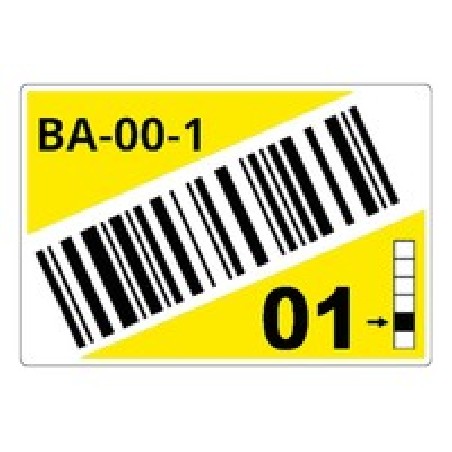 ROLL OF PRE-CUT LABELS FOR/RACKS AND PALLETS 90 X 110 MM YE LTZ16090FCB
