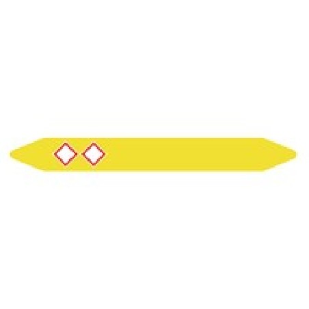 Brother Pre-Cut Pipe Marker Rolls/Yellow / Gas With Pictogram 26 X