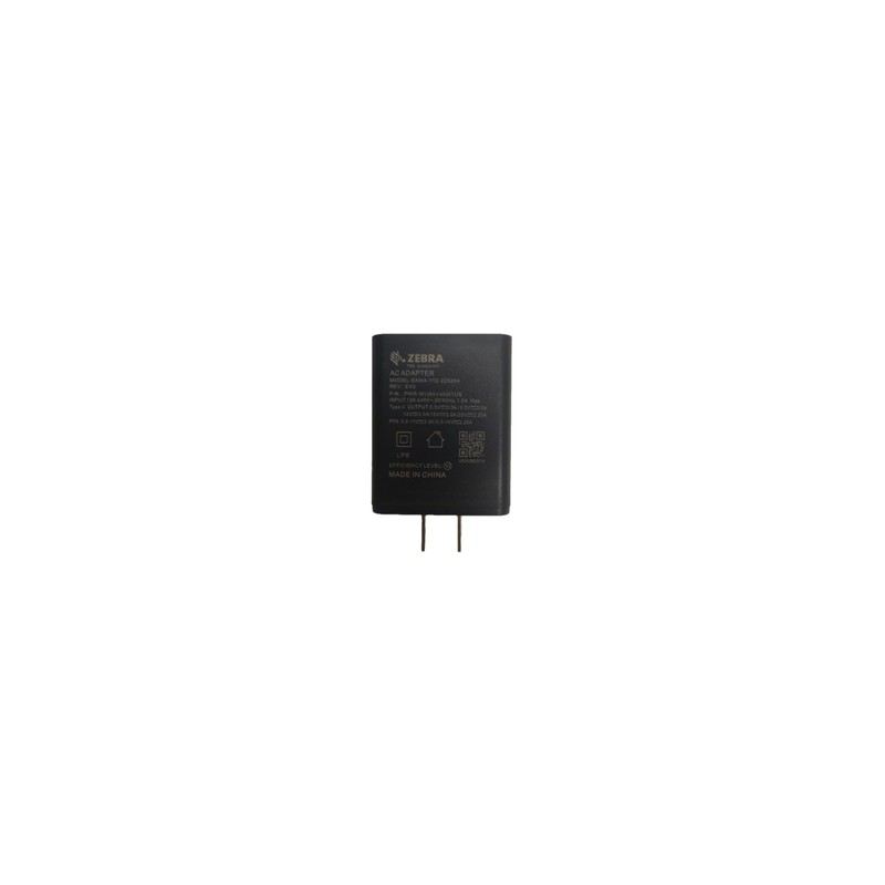 Zebra USB Type C Power Supply Adaptor With US Plug. Used With USB-C Cable (Cbl-EC5X-USBC3A-01) TO Charge Device.