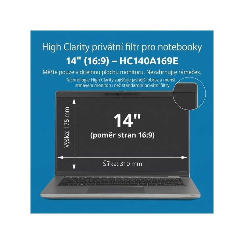 KENSINGTON HIGH CLARITY PRIVACY/SCREEN FILTER FOR 14IN LAPTOPS 1 HC140A169E