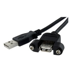 3FT PANEL MOUNT USB CABLE A-A/.