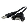 3FT PANEL MOUNT USB CABLE A-A/.