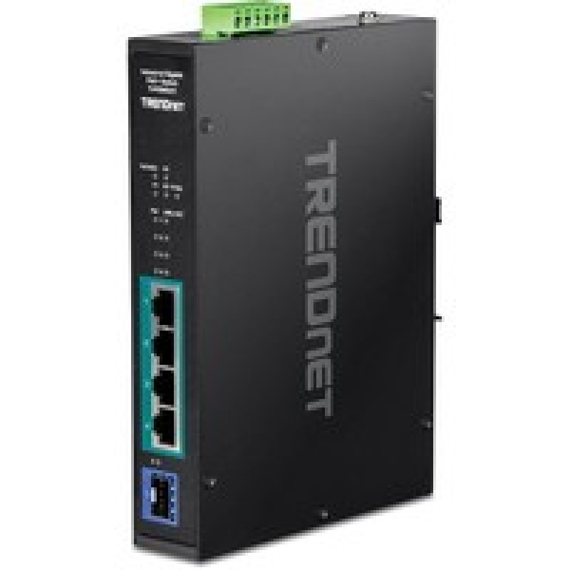TRENDnet 5-Port Industrial Gigabit PoE+/DIN-Railswitch