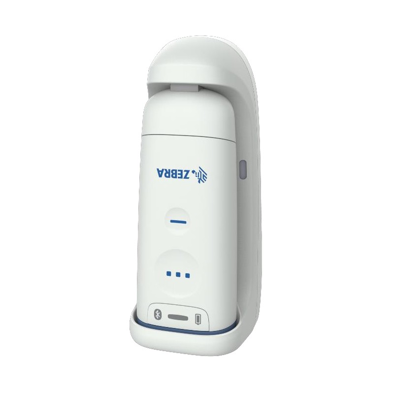 Zebra CS6080 Cordless: Presentation Cradle, INDUCTIVE, Bluetooth, Healthcare White. USB-C Cradle Cable Cbl-CS6-S07-0B Sold