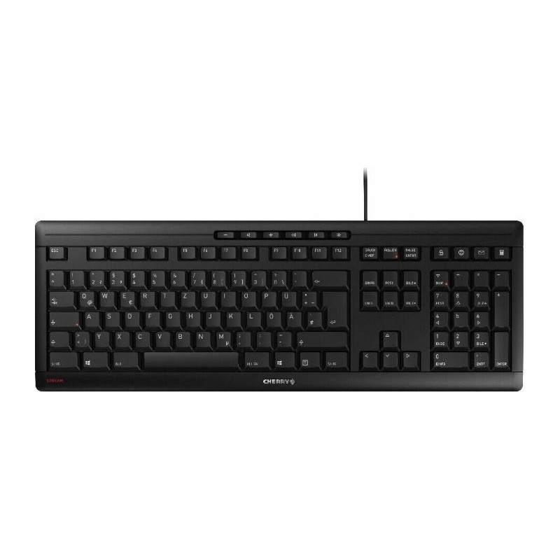 CHERRY klávesnice STREAM, drátová, USB, CZ+SK layout, černá