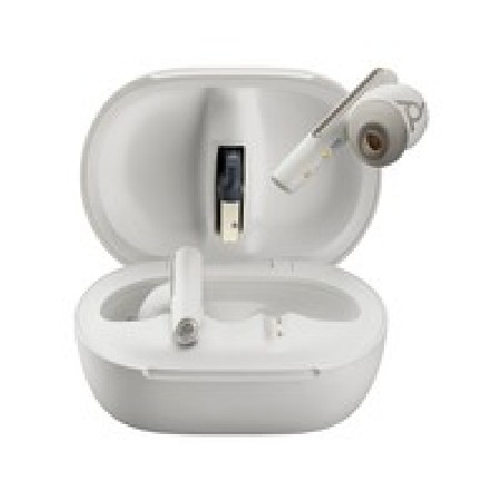 Poly Voyager Free 60+ UC M White Sand Earbuds +BT700 USB-A Adapter +Touchscreen Charge Case