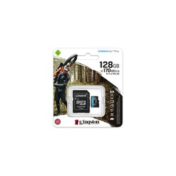 Kingston 128GB mSDXC Canvas GO Plus 170R/A2 U3 V30 Card+ Adapter
