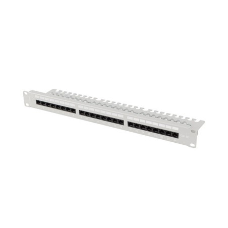 PATCH PANEL 24 PORTŮ 1U 19" CAT.5E UTP S POLICÍ Š