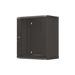 Lanberg 19" racková skříň pro montáž na stěnu 12U/540X350 (ploché balení) S prosklenými dveřmi černá