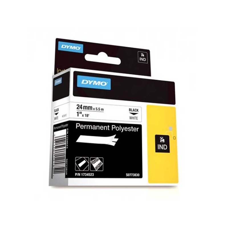 Dymo RHINO Band Ind Polyester/24MMX5.5M Black ON White