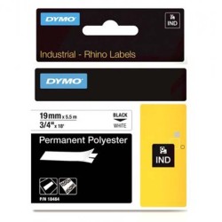Dymo RHINO Tape Polyester 19MM/5.5M/Black ON White
