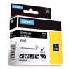 Dymo RHINO Tape Vinyl 12MM/5.5M/White ON Black GR