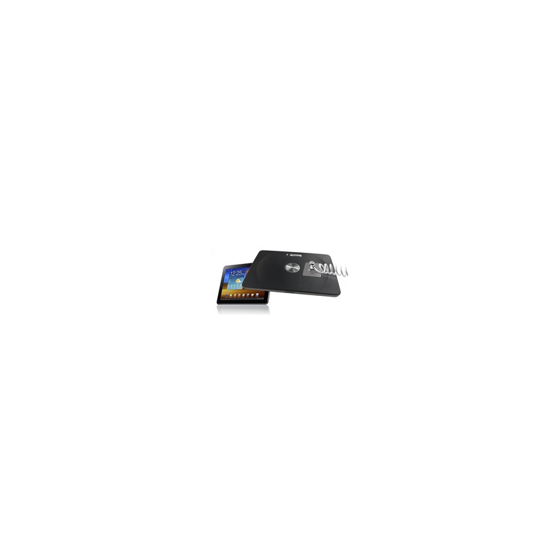 UNIVERSAL TABLET LOCK WITH/KEYED COILED CABLE LOCK - BLACK