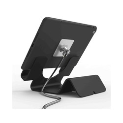 UNIVERSAL TABLET HOLDER WITH/KEYED CABLE LOCK - BLACK