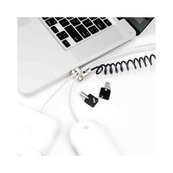 T-BAR SECURITY KEYED COILED/CABLE LOCK - BLACK