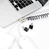 T-BAR SECURITY KEYED COILED/CABLE LOCK - BLACK