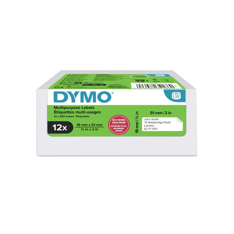 Dymo LabelWriter Rolls - Value Pack/DY LW 19X51MM MP Lbl 500CT FSC 1