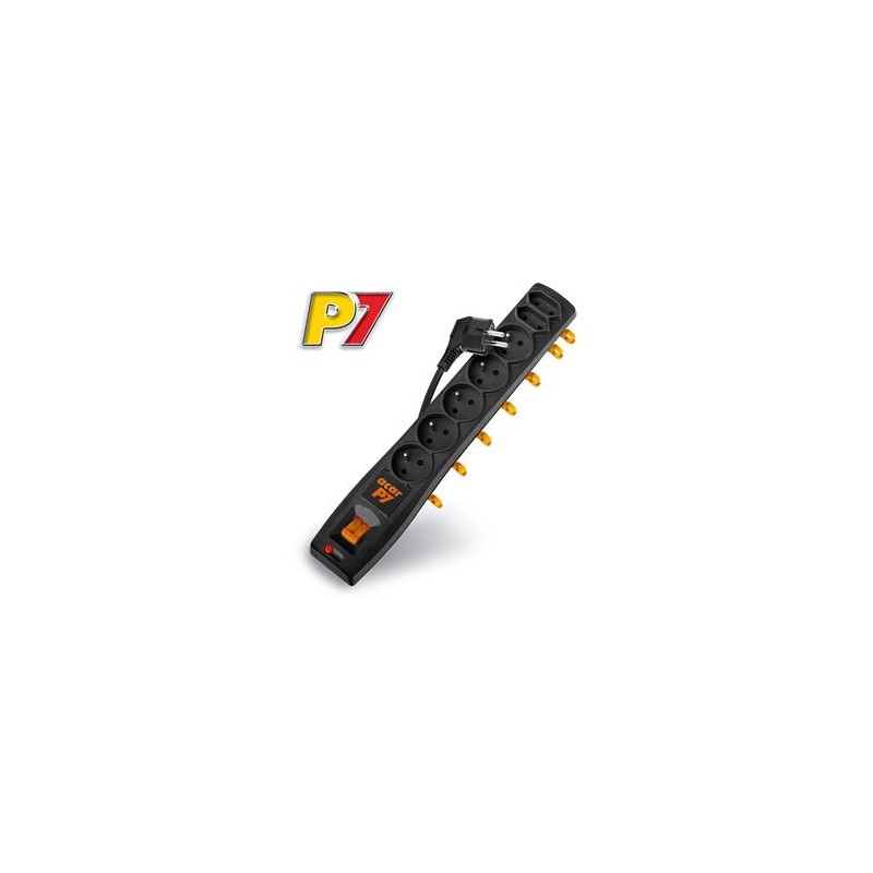 Rozvodný panel ACAR P7/3m 5+2x220V černý+přep.ochr 9601