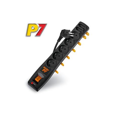 Rozvodný panel ACAR P7/3m 5+2x220V černý+přep.ochr 9601