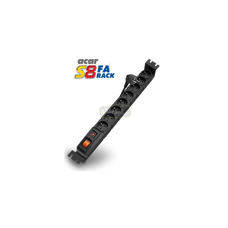 19" napáj.panel ACAR S8/5m 8x220V Black+přep.ochr.10A