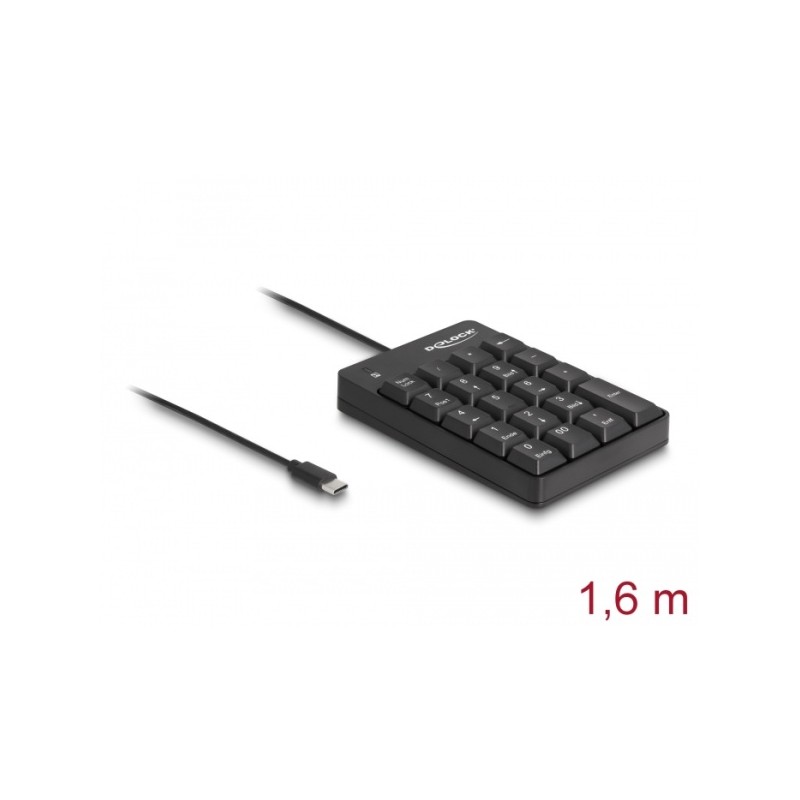Delock USB Type-C™ numerická klávesnice 19 kláves černá