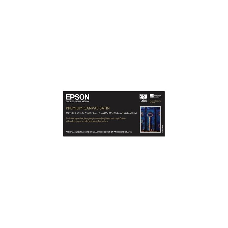 Epson PremierArt Water Resistant Canvas - Lesklý - Role (33 cm x 6,1 m) - 350 g/m? - 1 role umělecký papír - pro SureColor