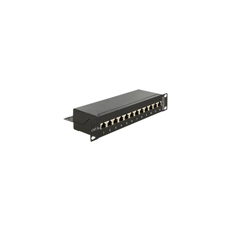 10 Patch Panel 12 Port Cat.6A black, 10 Patch Panel 12 Port Cat.6A black